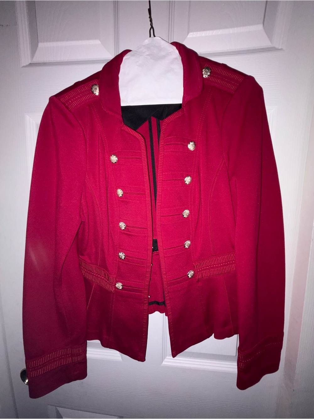 White House Black Market Red Military-Style Blazer with Decorative Buttons - Picture 1 of 4